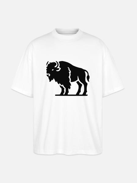 Bison Animal - Stanley/Stella Oversized Unisex Organic T-shirt Blaster 2.0 - white