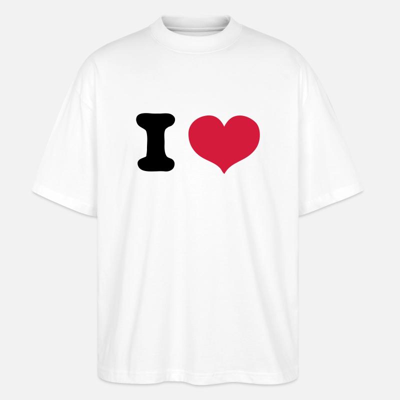 i love - Stanley/Stella Oversized Unisex Bio T-Shirt Blaster 2.0 - Weiß
