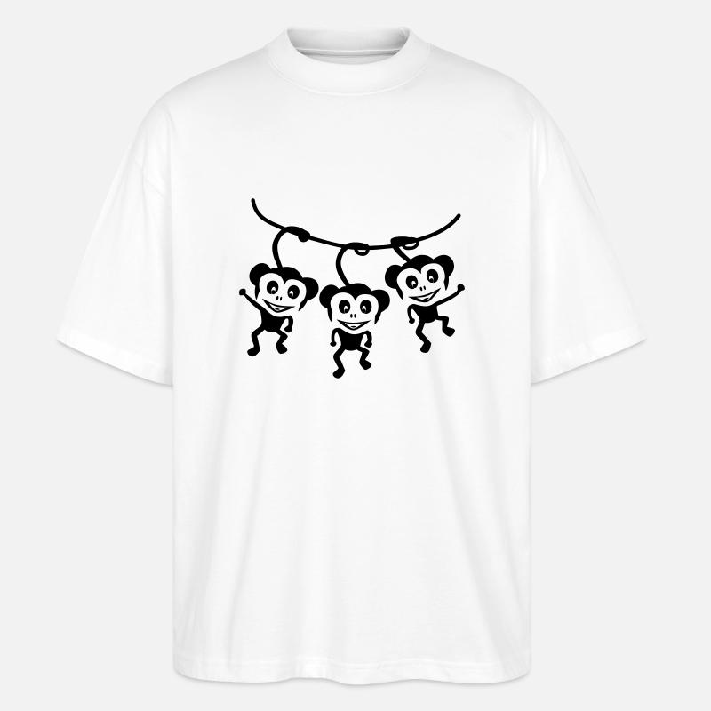 Affenschaukel - Stanley/Stella Oversized Unisex Bio T-Shirt Blaster 2.0 - Weiß