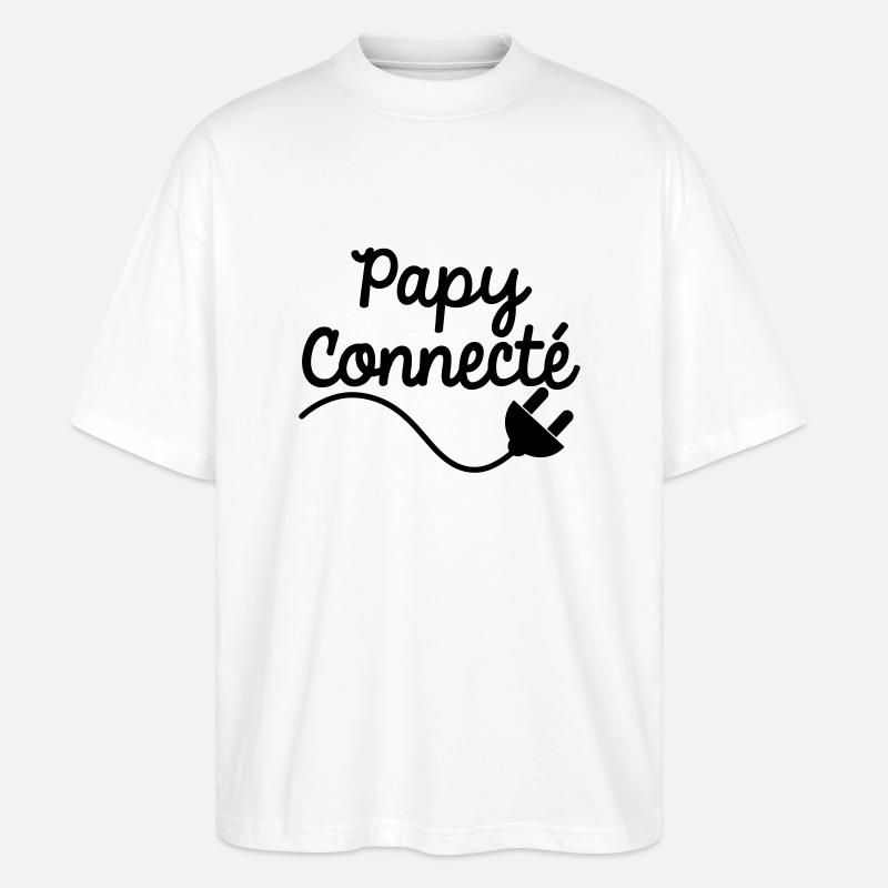 papy connecté - T-shirt bio Blaster 2.0 coupe oversize Stanley/Stella Unisexe - blanc