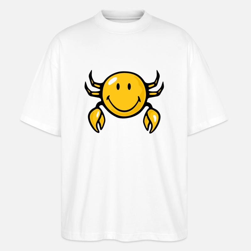 Smiley Crab - Stanley/Stella Oversized Unisex Bio T-Shirt Blaster 2.0 - Weiß