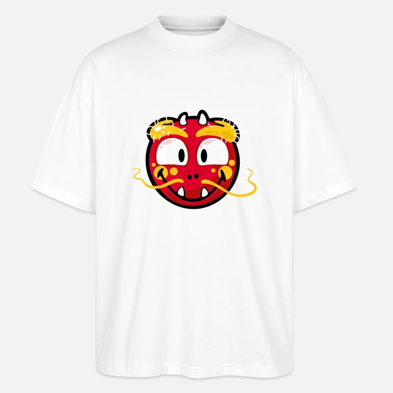 Smiley Dragon - Stanley/Stella Oversized Unisex Bio T-Shirt Blaster 2.0 - Weiß