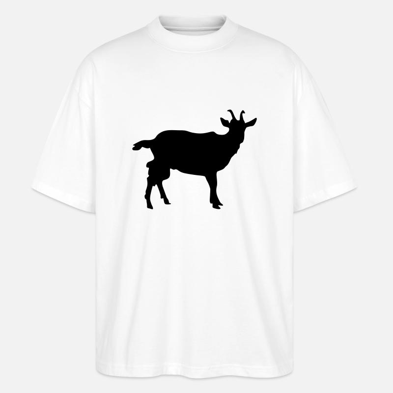 ziege silhouette - Stanley/Stella Oversized Unisex Bio T-Shirt Blaster 2.0 - Weiß