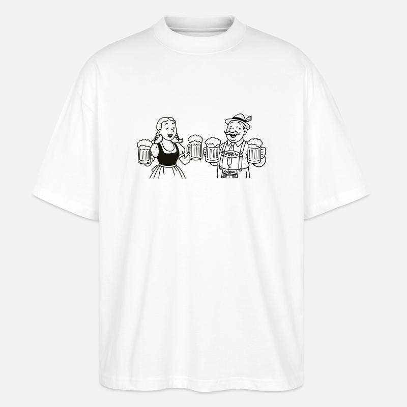 Mr Bier und Frau Bier - Stanley/Stella Oversized Unisex Bio T-Shirt Blaster 2.0 - Weiß