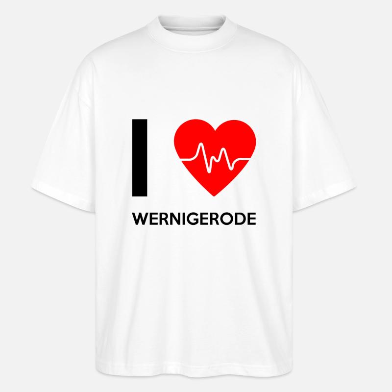 J'aime Wernigerode - I Love Wernigerode - T-shirt bio Blaster 2.0 coupe oversize Stanley/Stella Unisexe - blanc