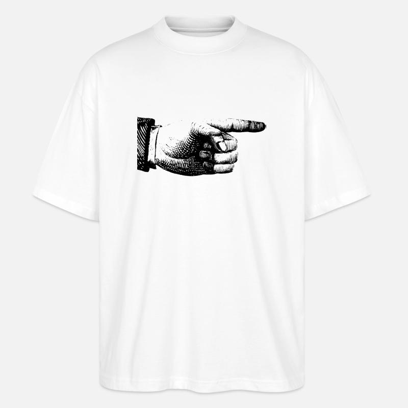 pointer du doigt - T-shirt bio Blaster 2.0 coupe oversize Stanley/Stella Unisexe - blanc