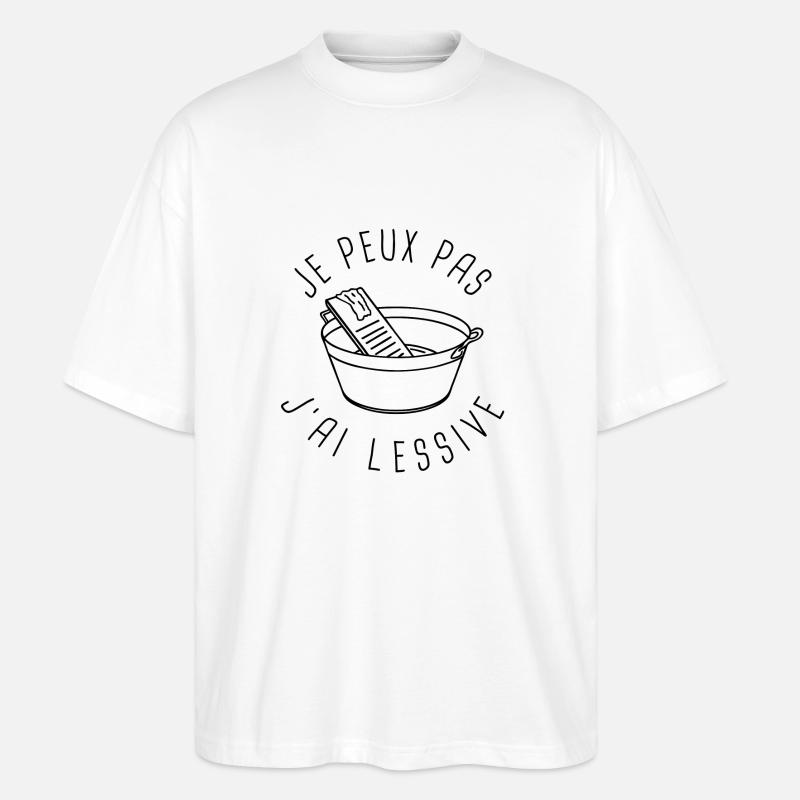 Je peux pas lessive - T-shirt bio Blaster 2.0 coupe oversize Stanley/Stella Unisexe - blanc