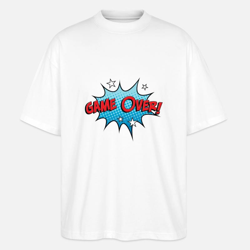 Game Over Comic - Stanley/Stella Oversized Unisex Bio T-Shirt Blaster 2.0 - Weiß