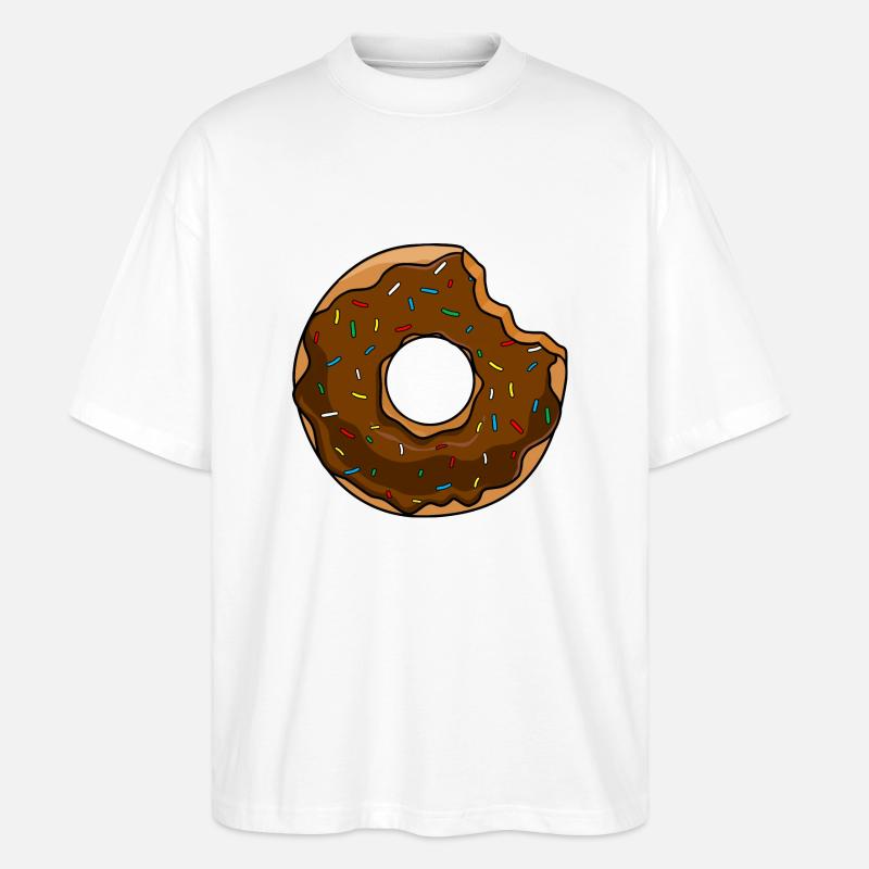 Donut mit Biss Schokolade - Stanley/Stella Oversized Unisex Bio T-Shirt Blaster 2.0 - Weiß