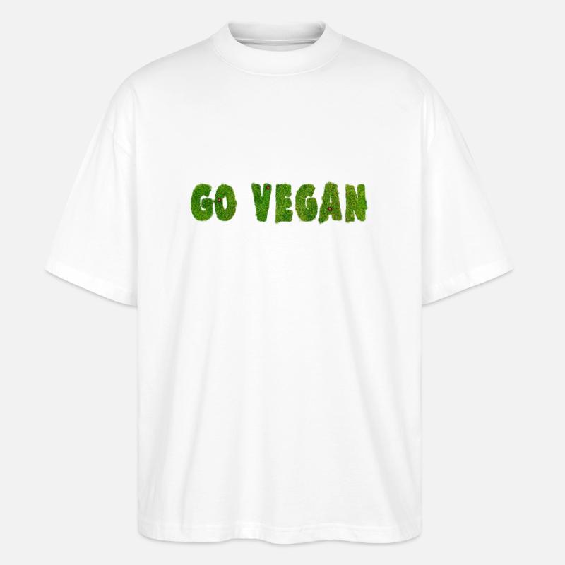 Go Vegan - Statement - Stanley/Stella Oversized Unisex Bio T-Shirt Blaster 2.0 - Weiß