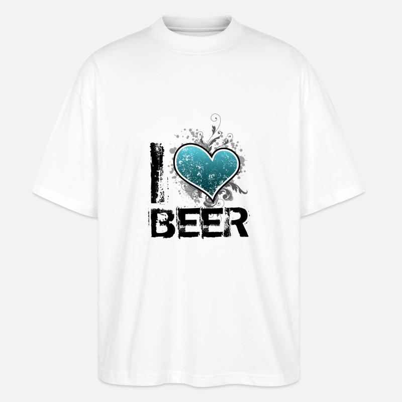 j'aime la bière de - T-shirt bio Blaster 2.0 coupe oversize Stanley/Stella Unisexe - blanc