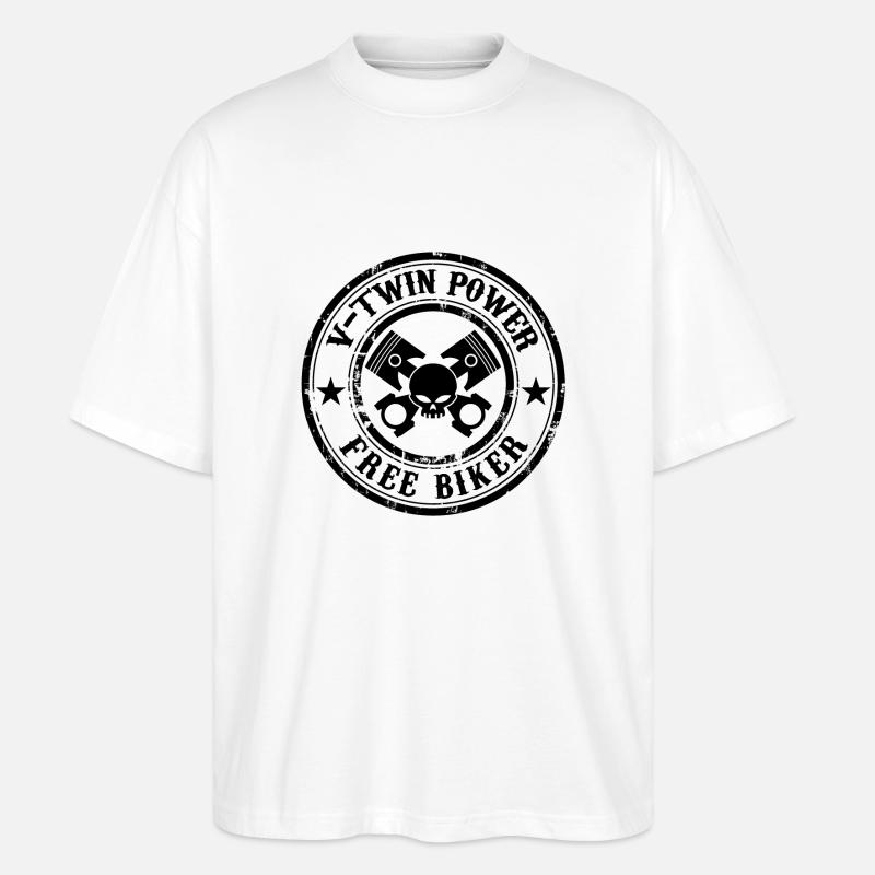 Free Biker design 02 - Stanley/Stella Oversized Unisex Bio T-Shirt Blaster 2.0 - Weiß