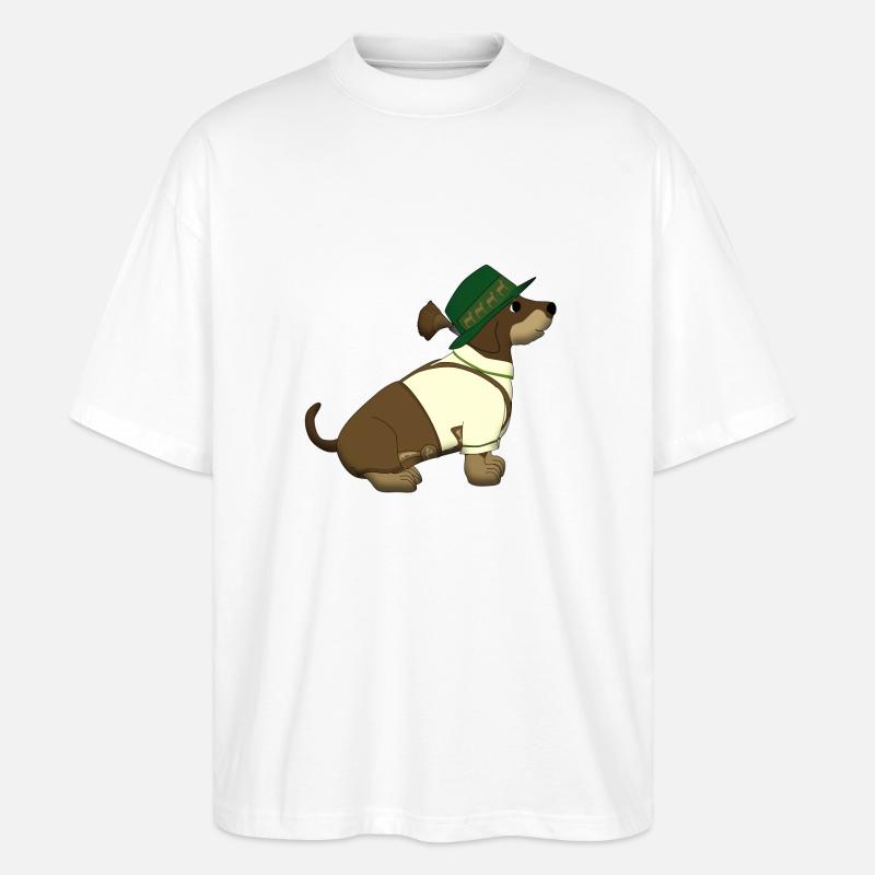bayerischer Dackelbua - Stanley/Stella Oversized Unisex Bio T-Shirt Blaster 2.0 - Weiß