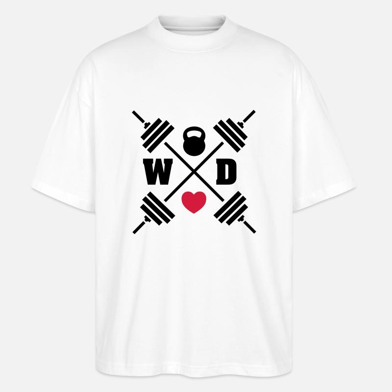 Workout Love - Stanley/Stella Oversized Unisex Bio T-Shirt Blaster 2.0 - Weiß