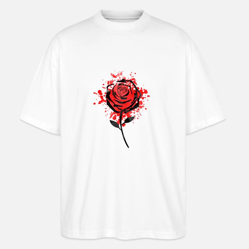 rose red design - Stanley/Stella Oversized Unisex Bio T-Shirt Blaster 2.0 - Weiß