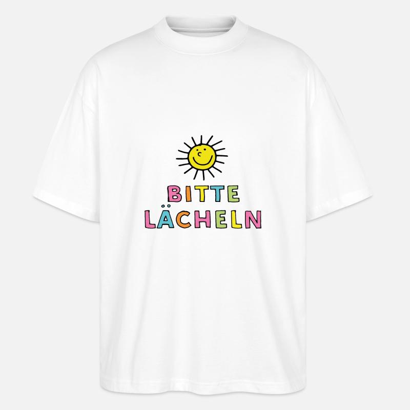 Bitte lächeln - Stanley/Stella Oversized Unisex Bio T-Shirt Blaster 2.0 - Weiß