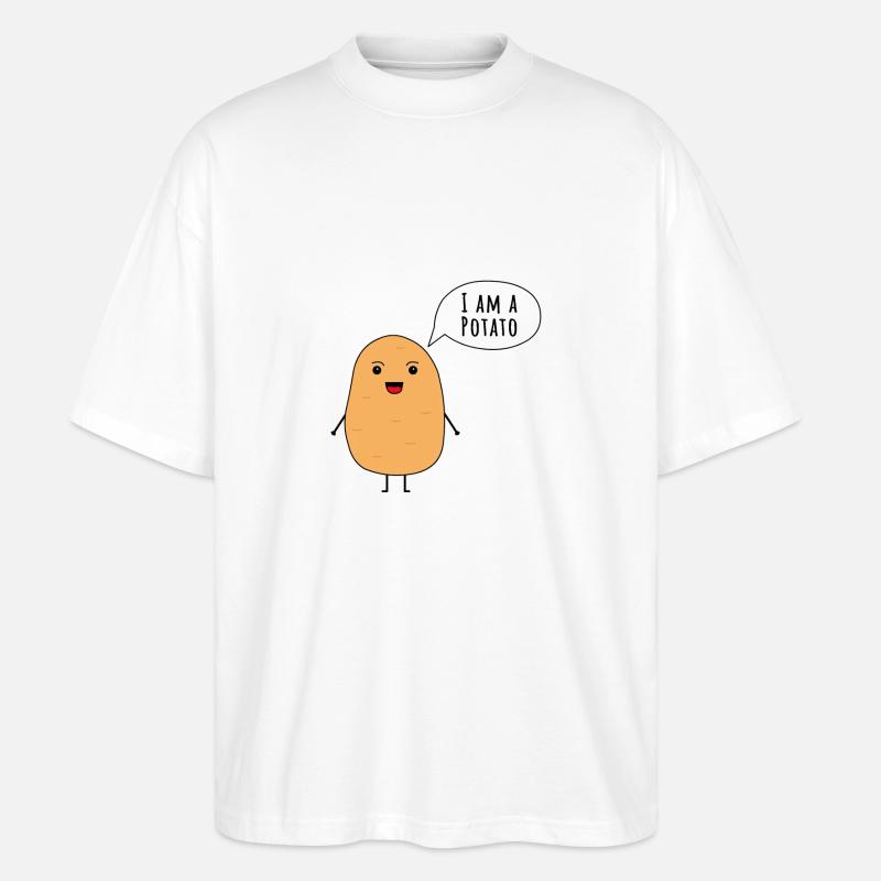 Ich bin eine Kartoffel - Stanley/Stella Oversized Unisex Bio T-Shirt Blaster 2.0 - Weiß