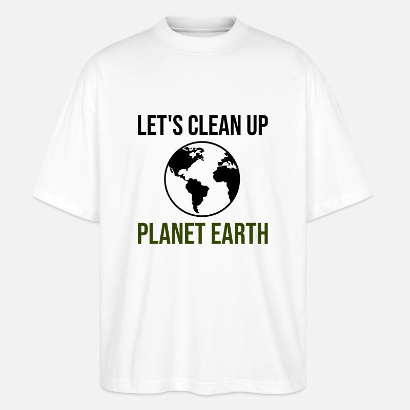 Säubern wir den Planeten Erde - Stanley/Stella Oversized Unisex Bio T-Shirt Blaster 2.0 - Weiß