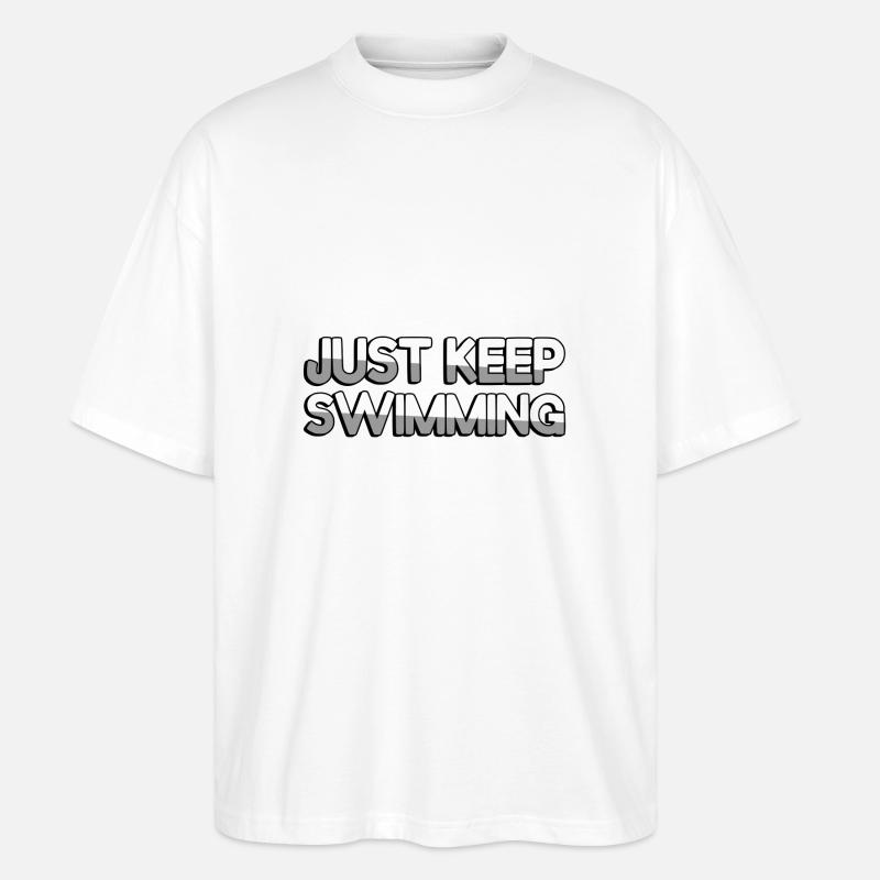 JUST KEEP SWIMMING - Schwimmen - Stanley/Stella Oversized Unisex Bio T-Shirt Blaster 2.0 - Weiß