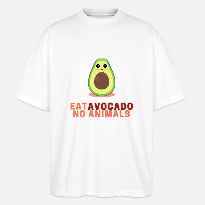 Eat Avocado No Animals - Stanley/Stella Oversized Unisex Bio T-Shirt Blaster 2.0 - Weiß