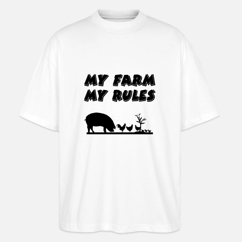 Bauernhof - Stanley/Stella Oversized Unisex Bio T-Shirt Blaster 2.0 - Weiß