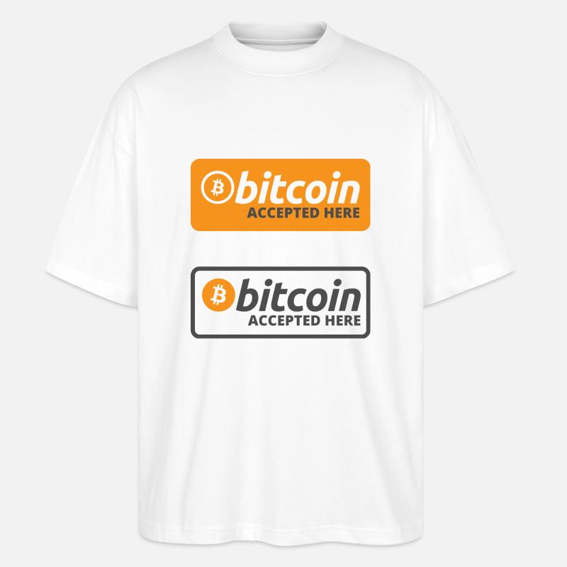 Bitcoin hier akzeptiert - Sticker Pack - Stanley/Stella Oversized Unisex Bio T-Shirt Blaster 2.0 - Weiß
