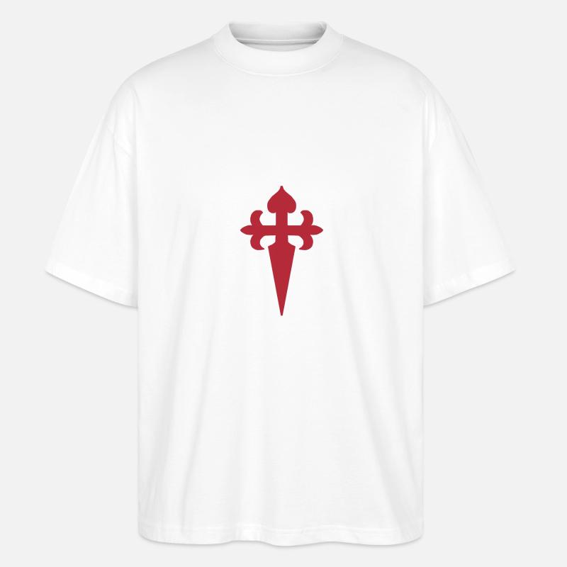 Saint-Jacques-de-Compostelle - T-shirt bio Blaster 2.0 coupe oversize Stanley/Stella Unisexe - blanc