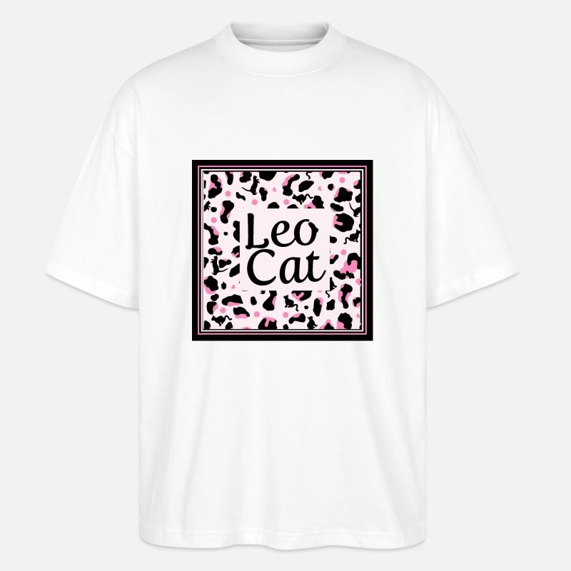 Leo Cat Leopard Design - Stanley/Stella Oversized Unisex Bio T-Shirt Blaster 2.0 - Weiß