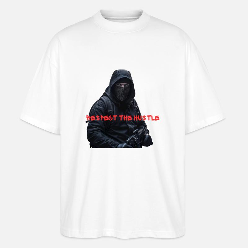 Respect the Hustle - Stanley/Stella Oversized Unisex Bio T-Shirt Blaster 2.0 - Weiß
