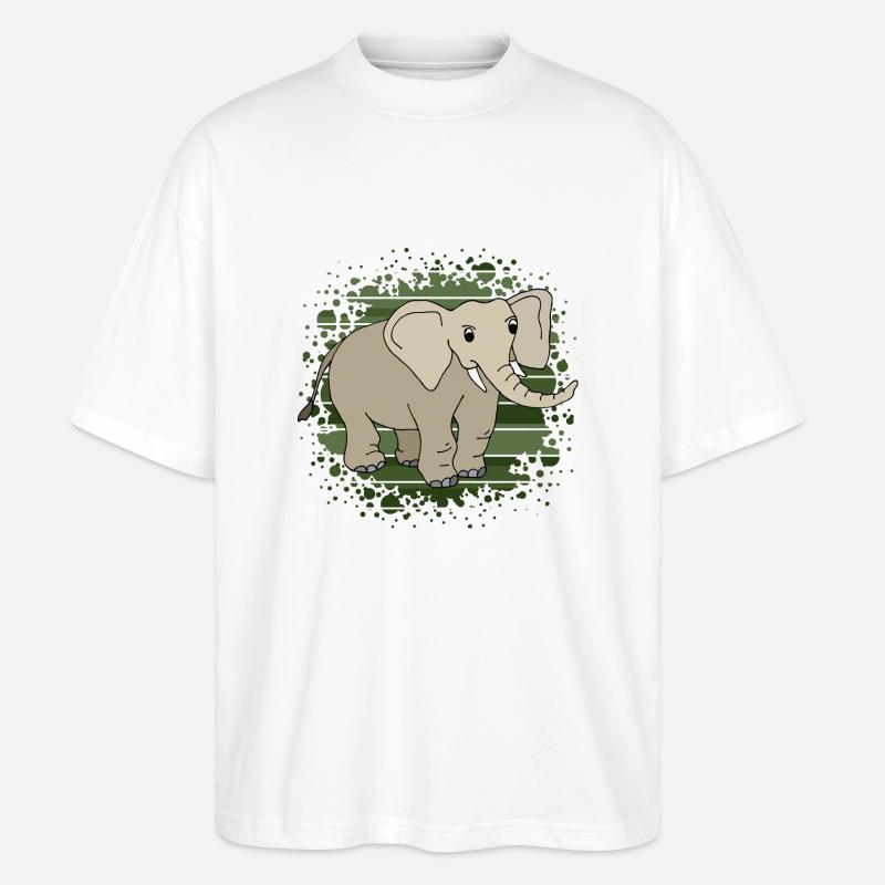 Éléphant - T-shirt bio Blaster 2.0 coupe oversize Stanley/Stella Unisexe - blanc