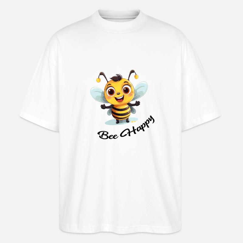 Good Mood Bee - Bee Happy - T-shirt bio Blaster 2.0 coupe oversize Stanley/Stella Unisexe - blanc