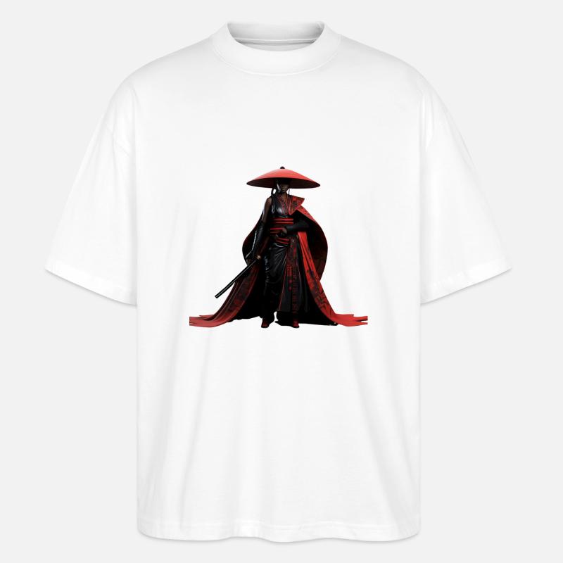 SCHWARZER SAMURAI - Stanley/Stella Oversized Unisex Bio T-Shirt Blaster 2.0 - Weiß