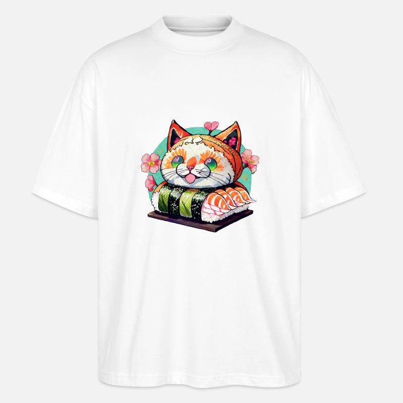 Sushi-Katze - Stanley/Stella Oversized Unisex Bio T-Shirt Blaster 2.0 - Weiß