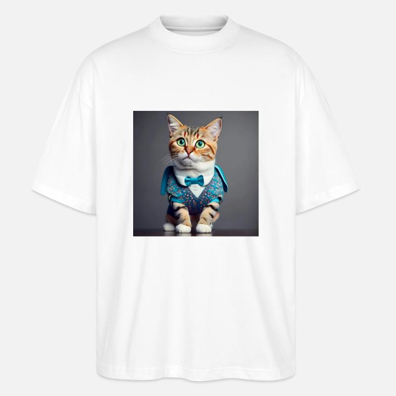 Katzengrüne Augen - Stanley/Stella Oversized Unisex Bio T-Shirt Blaster 2.0 - Weiß