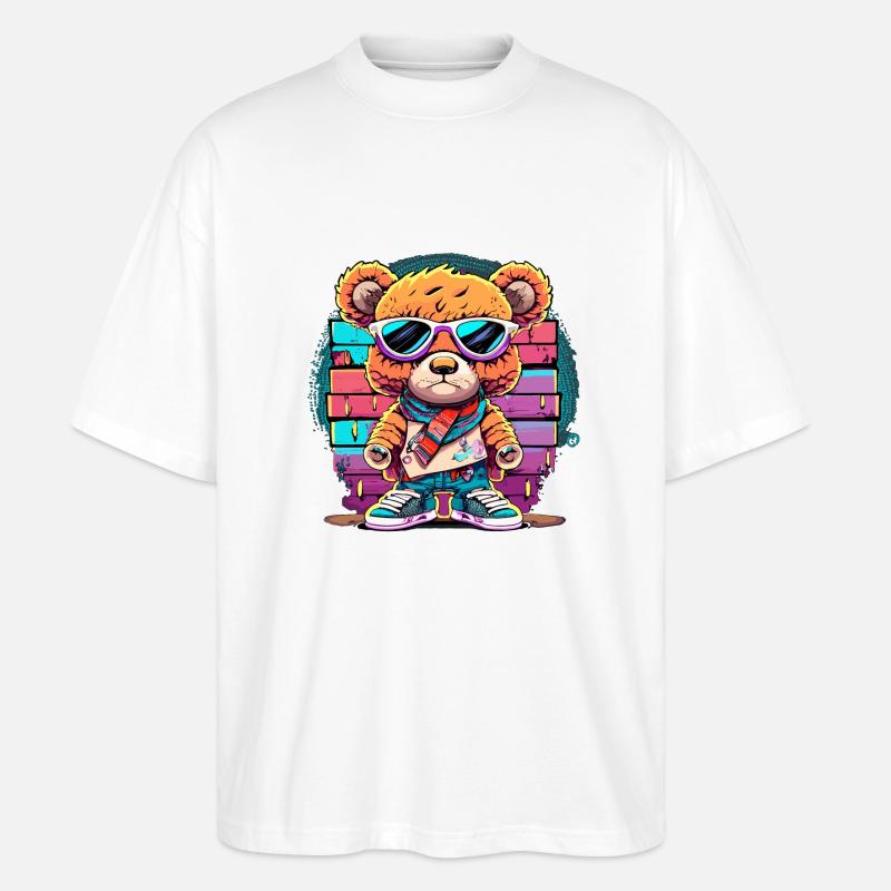Grafitti teddy bear - Stanley/Stella Oversized Unisex Bio T-Shirt Blaster 2.0 - Weiß