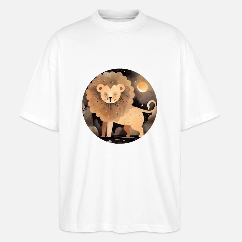 Sternzeichen Löwe - Stanley/Stella Oversized Unisex Bio T-Shirt Blaster 2.0 - Weiß