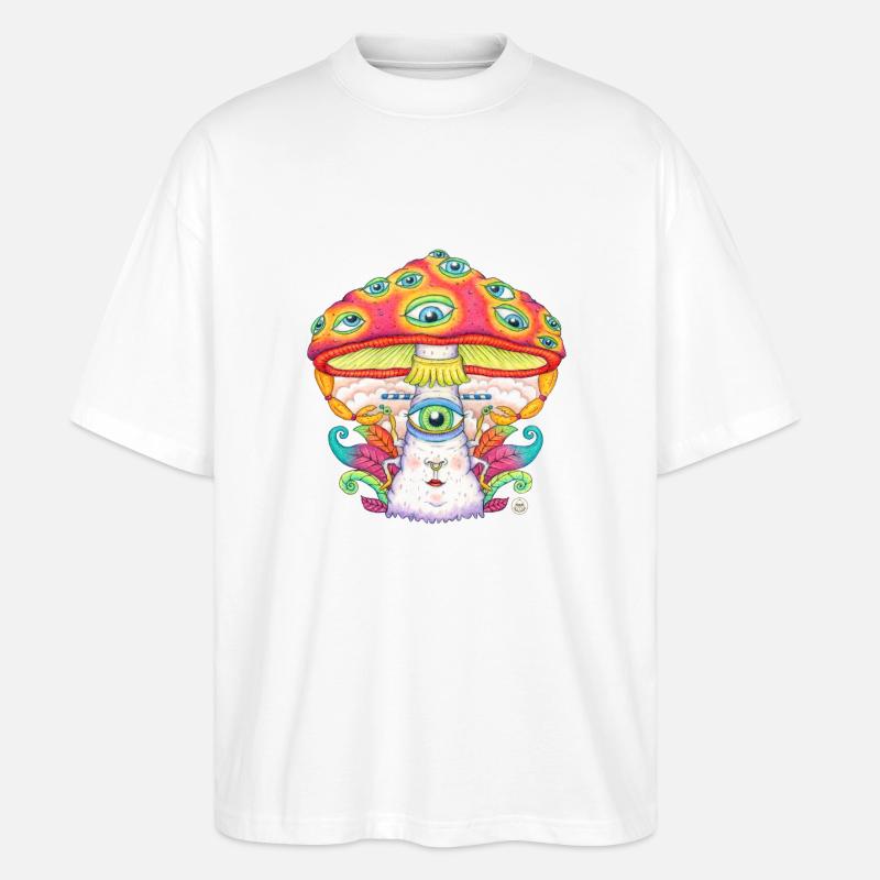 Trust the Universe, Mushroom, Toadstool - Stanley/Stella Oversized Unisex Organic T-shirt Blaster 2.0 - white