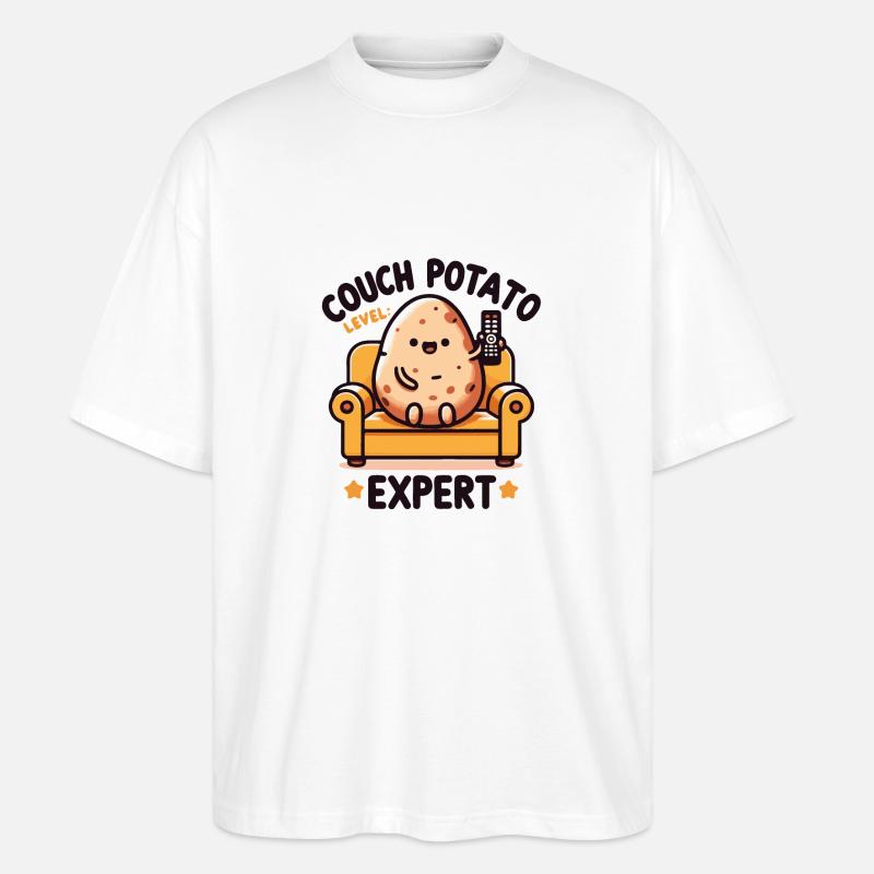 Couch Potato Experte - Stanley/Stella Oversized Unisex Bio T-Shirt Blaster 2.0 - Weiß