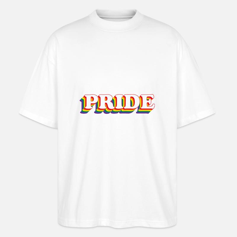 regenbogen pride - Stanley/Stella Oversized Unisex Bio T-Shirt Blaster 2.0 - Weiß