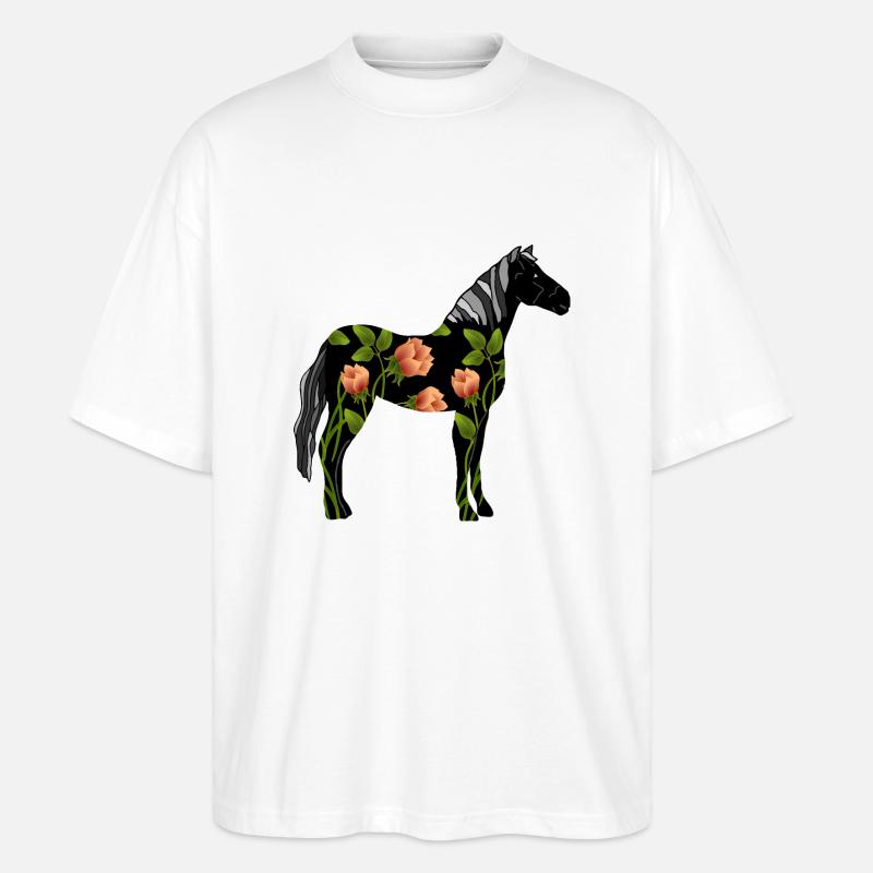 Pferd - Stanley/Stella Oversized Unisex Bio T-Shirt Blaster 2.0 - Weiß