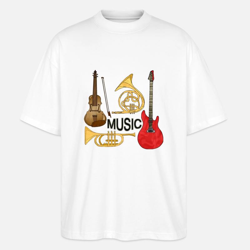 Musical Instruments - Stanley/Stella Oversized Unisex Organic T-shirt Blaster 2.0 - white