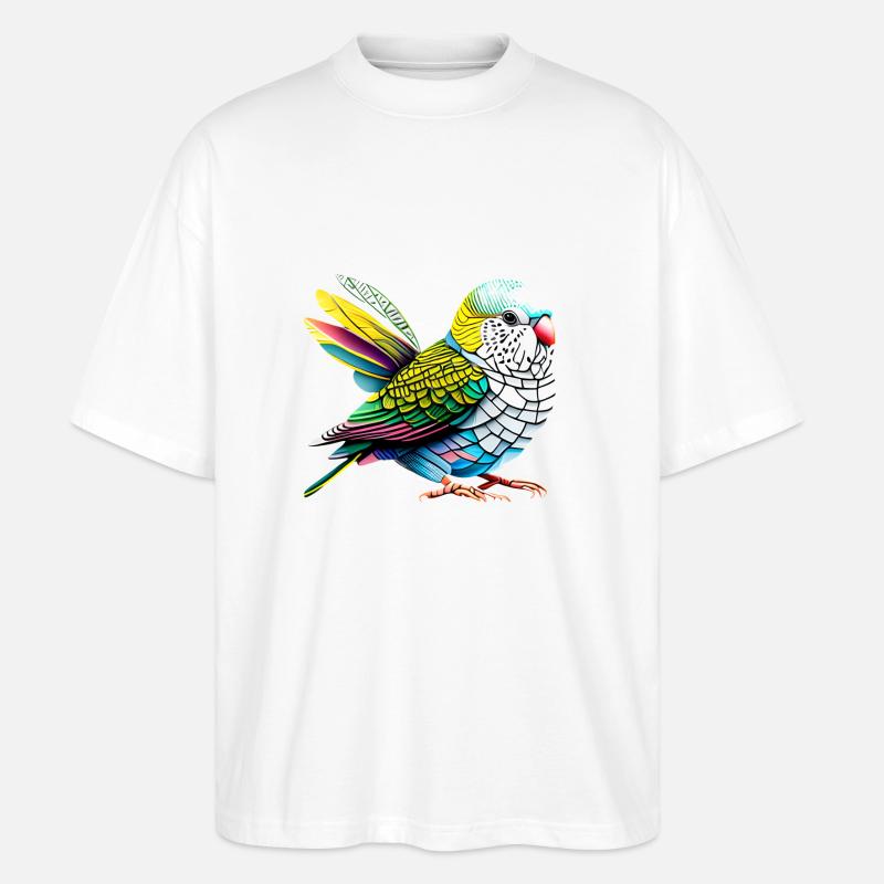 Calopsitte Perruche Oiseau Propriétaire d’oiseau - T-shirt bio Blaster 2.0 coupe oversize Stanley/Stella Unisexe - blanc