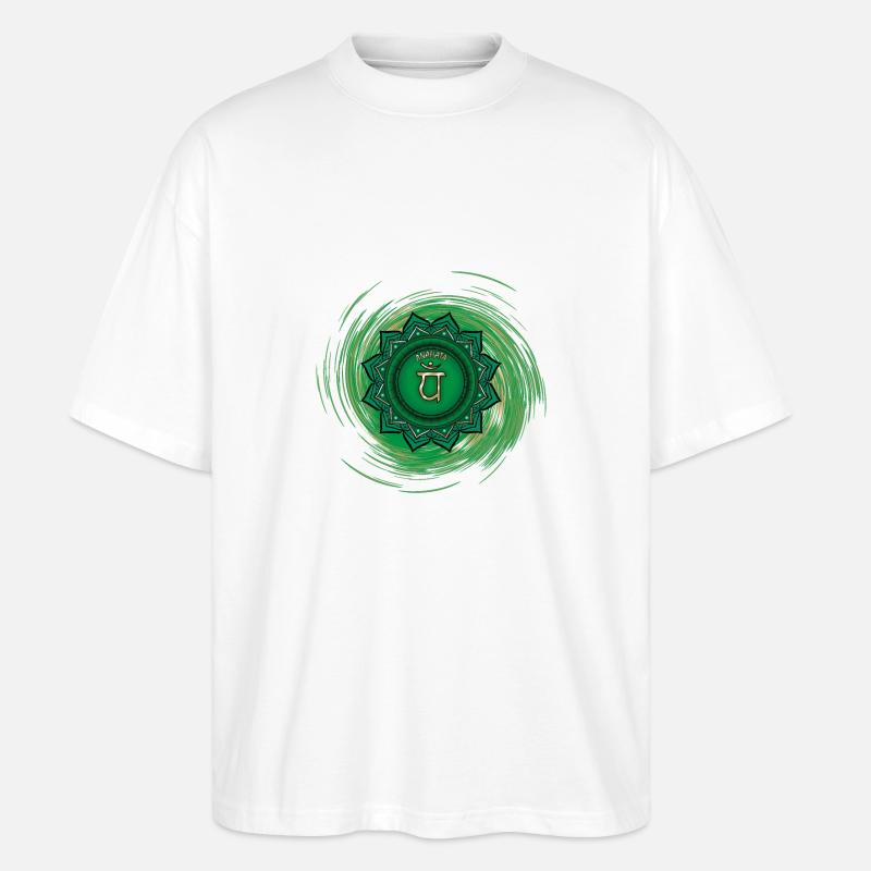 Anahata Viertes Chakra - Stanley/Stella Oversized Unisex Bio T-Shirt Blaster 2.0 - Weiß