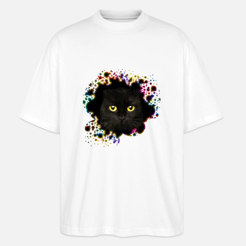 Katze - Stanley/Stella Oversized Unisex Bio T-Shirt Blaster 2.0 - Weiß