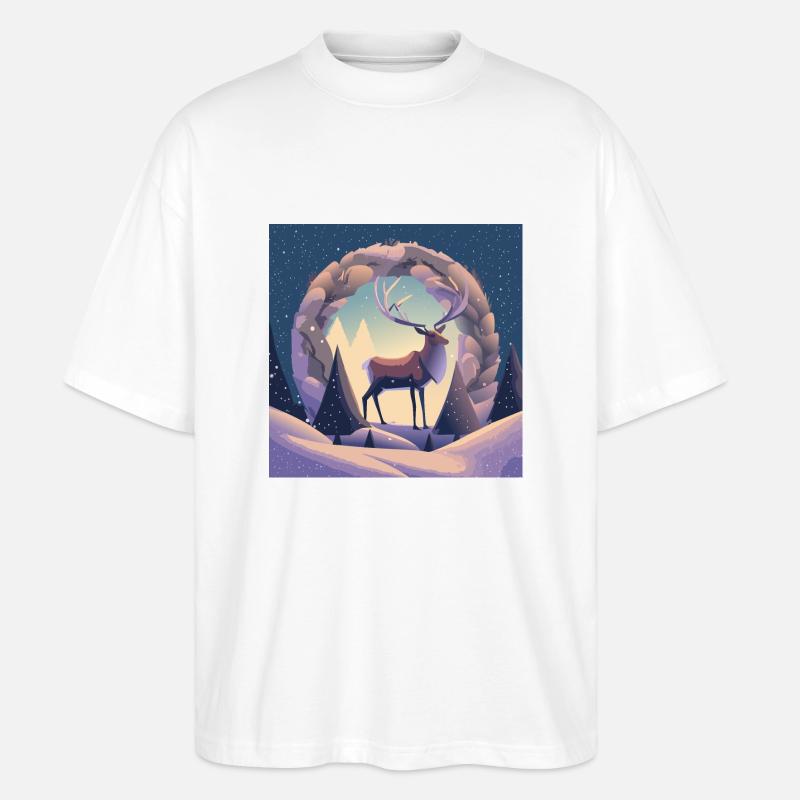 Hirsch Kranz - Stanley/Stella Oversized Unisex Bio T-Shirt Blaster 2.0 - Weiß