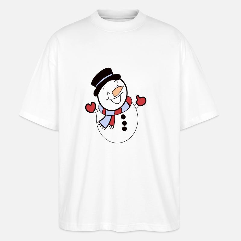 Schneemann Winter Schnee Kalt - Stanley/Stella Oversized Unisex Bio T-Shirt Blaster 2.0 - Weiß