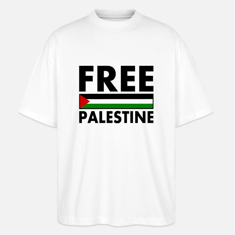 Free palestine - Stanley/Stella Oversized Unisex Bio T-Shirt Blaster 2.0 - Weiß