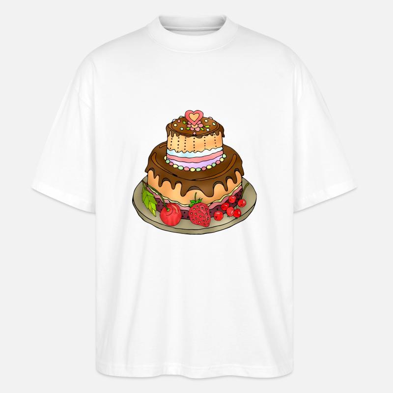 Kuchen - Stanley/Stella Oversized Unisex Bio T-Shirt Blaster 2.0 - Weiß
