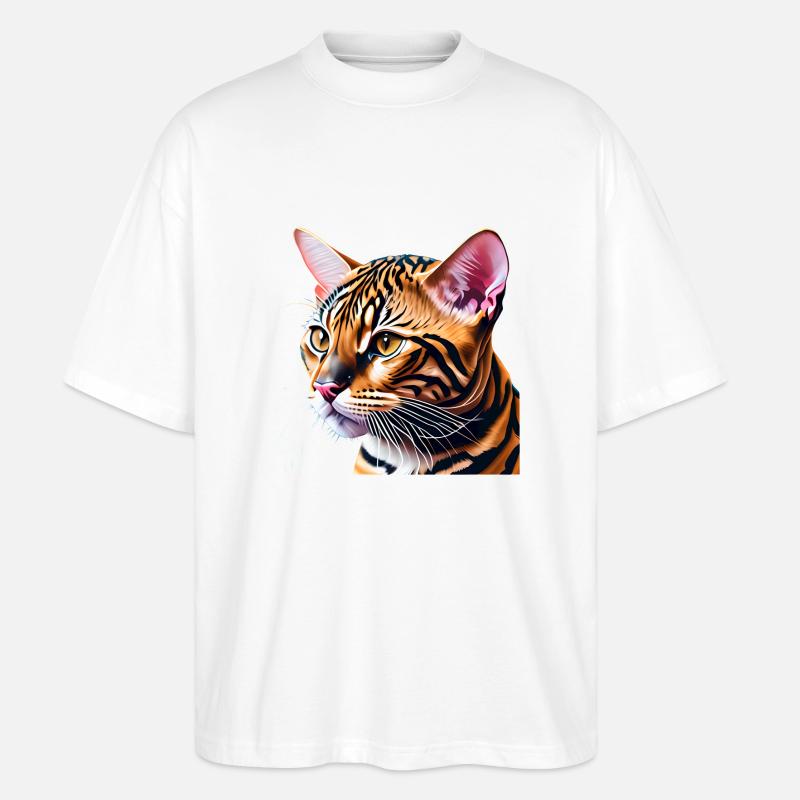 Bengalkatze Kätzchen Bengalkätzchen Katzenbesitzer - Stanley/Stella Oversized Unisex Bio T-Shirt Blaster 2.0 - Weiß