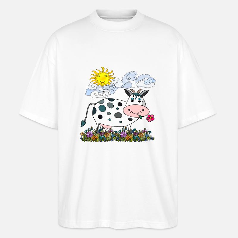 Kuh - Stanley/Stella Oversized Unisex Bio T-Shirt Blaster 2.0 - Weiß